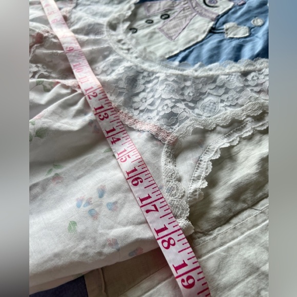 Vintage White Floral Lace Crop Top Softgirl Cottagecore Coquette Medium-Large - Picture 6 of 7